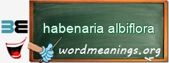 WordMeaning blackboard for habenaria albiflora